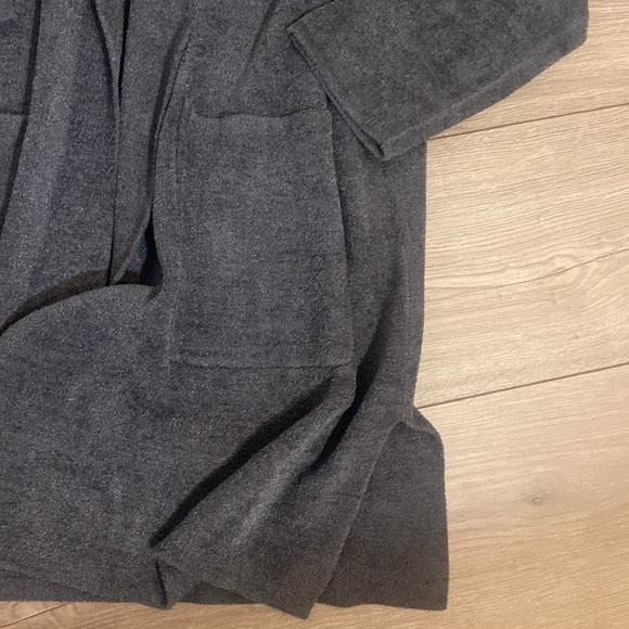 Barefoot Dreams CozyChic Ultra Lite Wide Collar Jacket Gray Carbon Size S - Picture 5 of 7